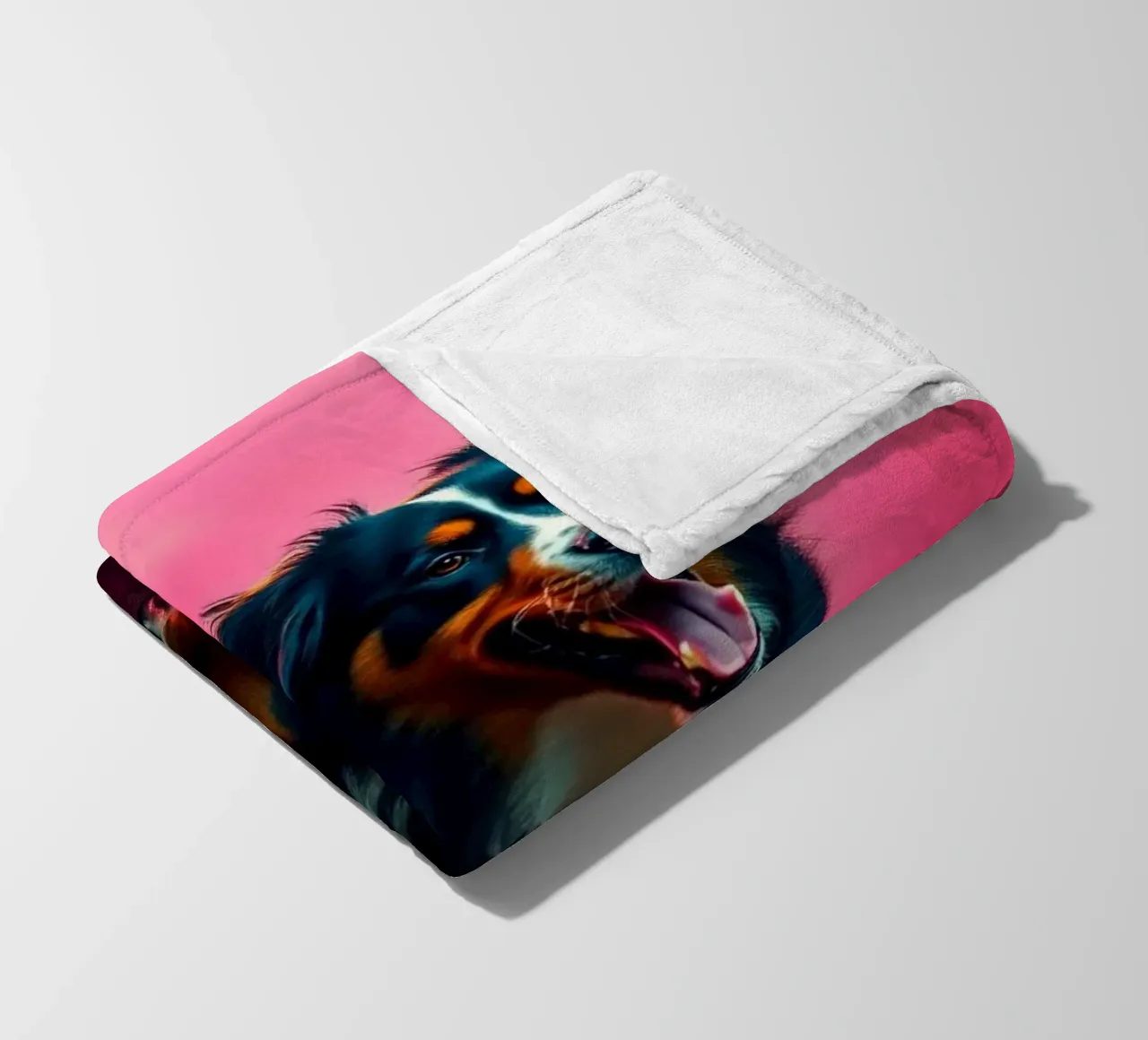 The colorful Bernese Mountain Dog #178 fleece blanket by Yumis.Beargang.and.Me