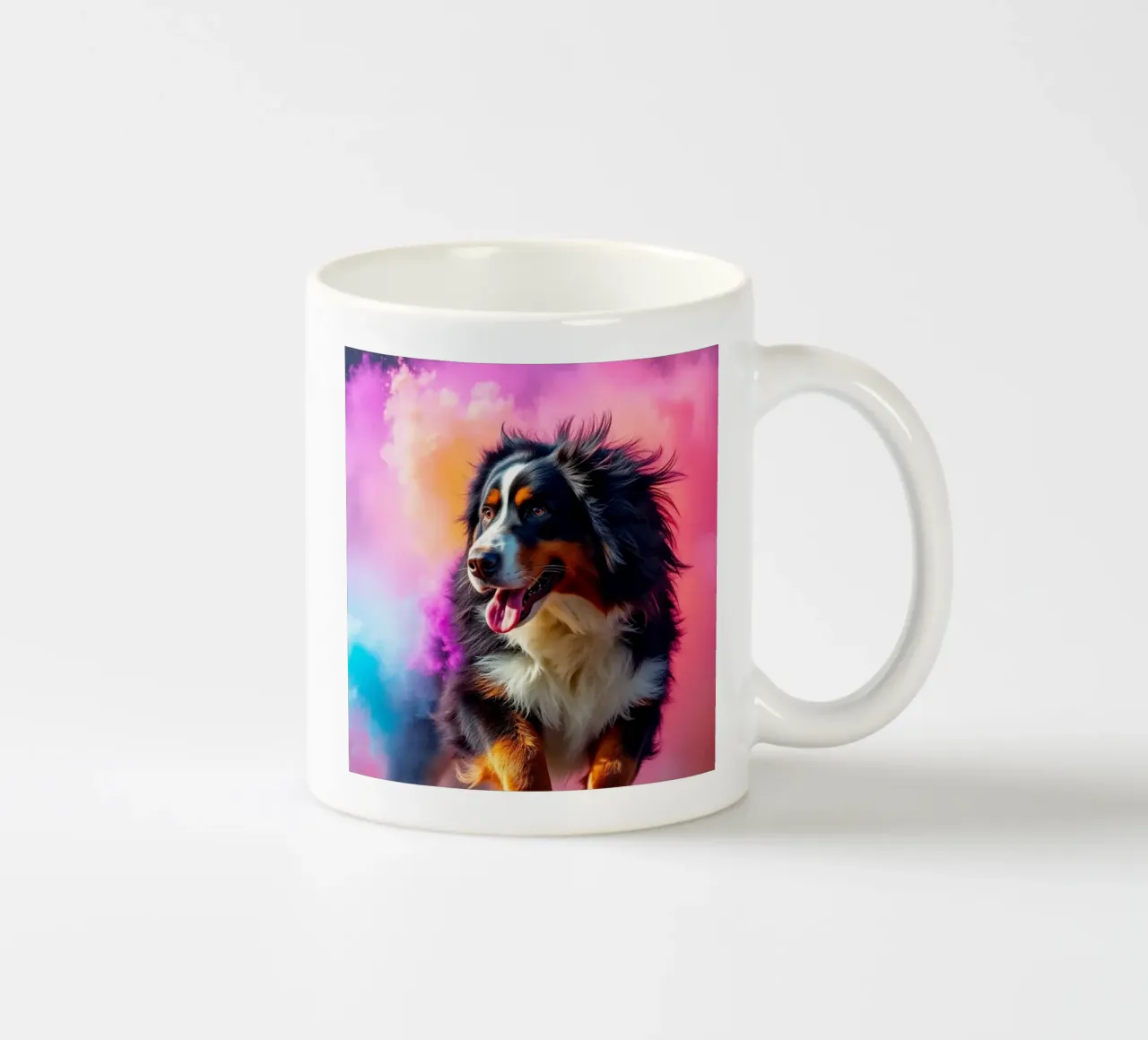 The colorful Bernese Mountain Dog #180 ceramic mug by Yumis.Beargang.and.Me