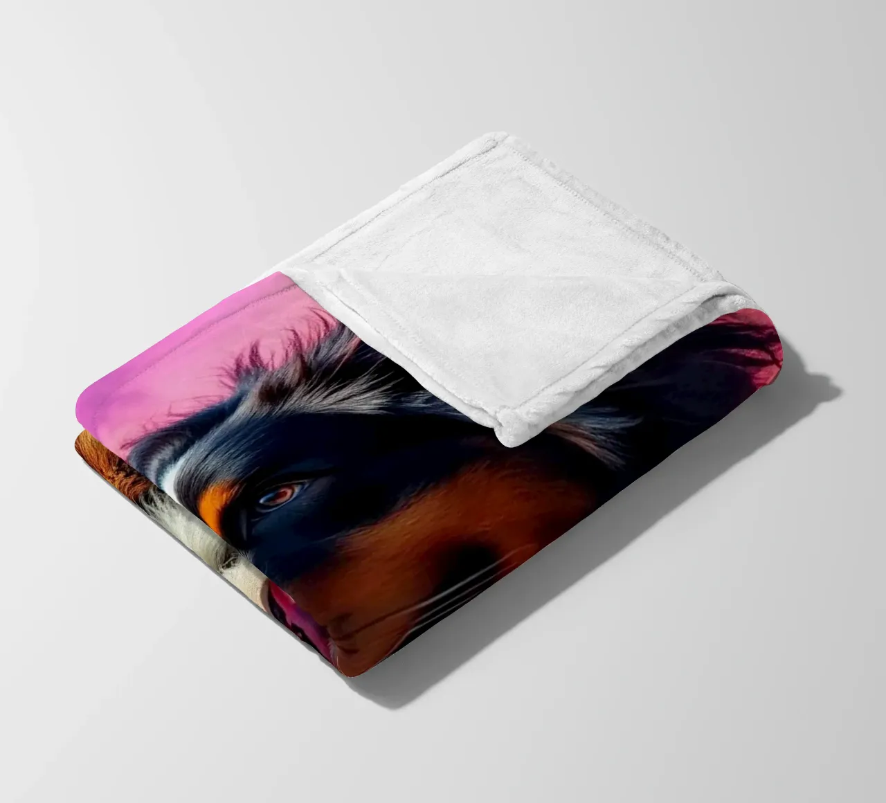 The colorful Bernese Mountain Dog #180 fleece blanket by Yumis.Beargang.and.Me