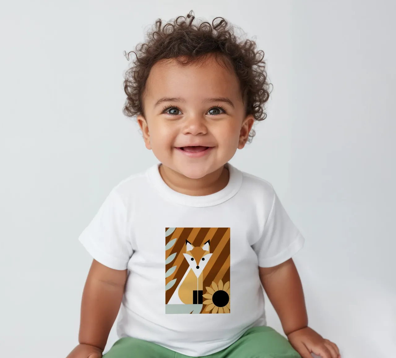 Fuchs und Sonnenblume Baby T-Shirt von LOOK DIFFERENT