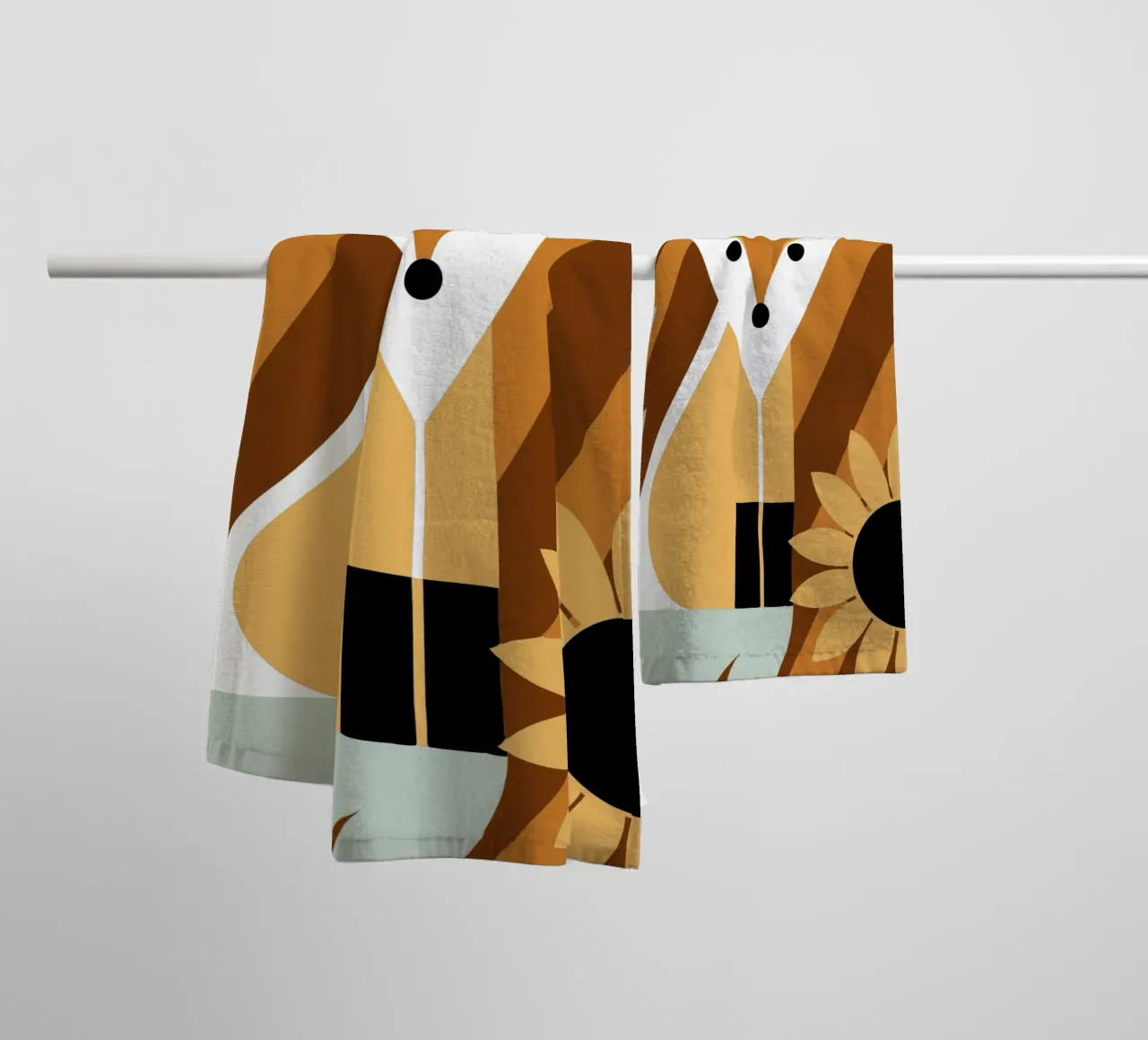 Renard et fleur de soleil serviette de bain de LOOK DIFFERENT