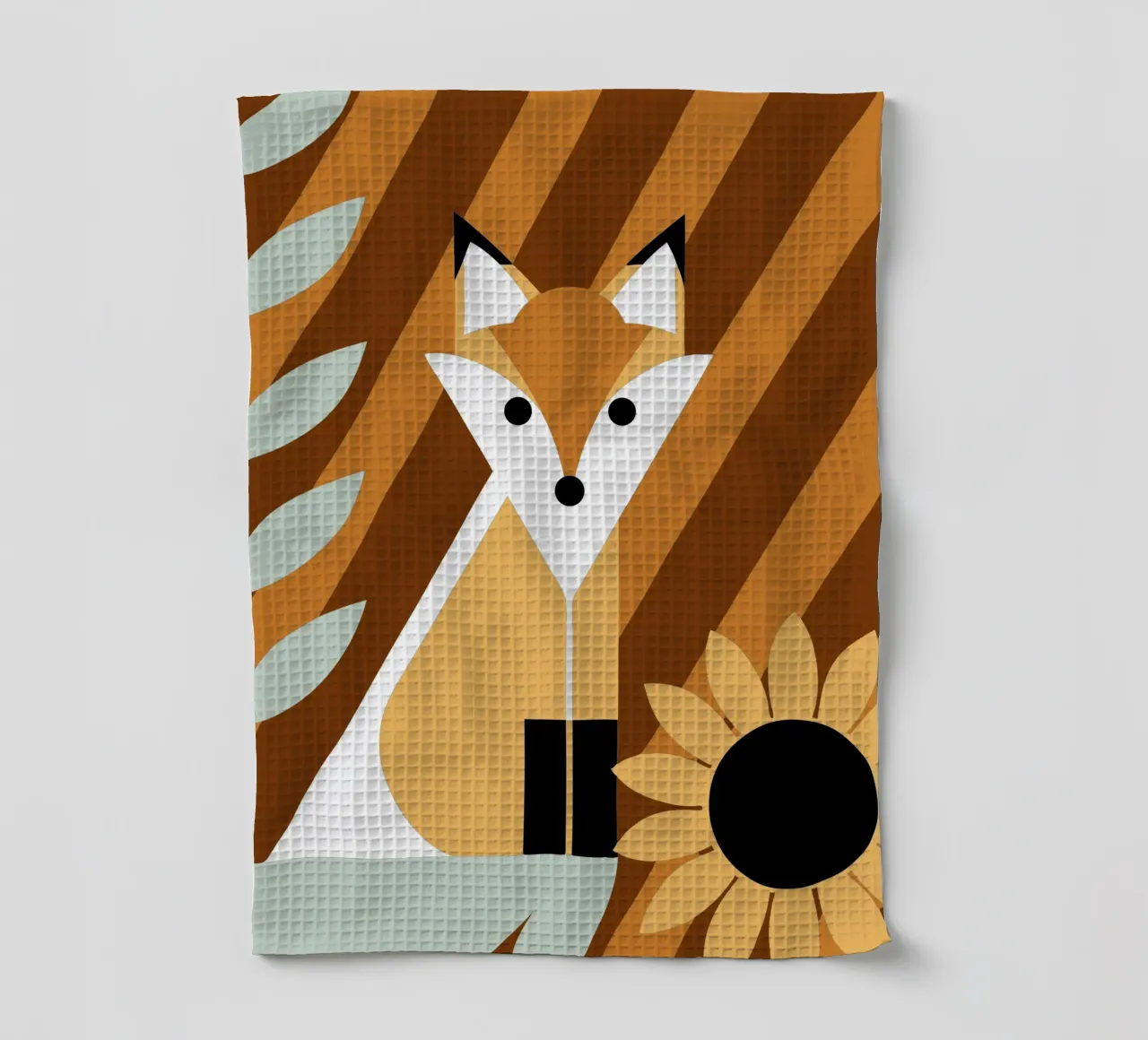 Fuchs und Sonnenblume Geschirrtuch von LOOK DIFFERENT