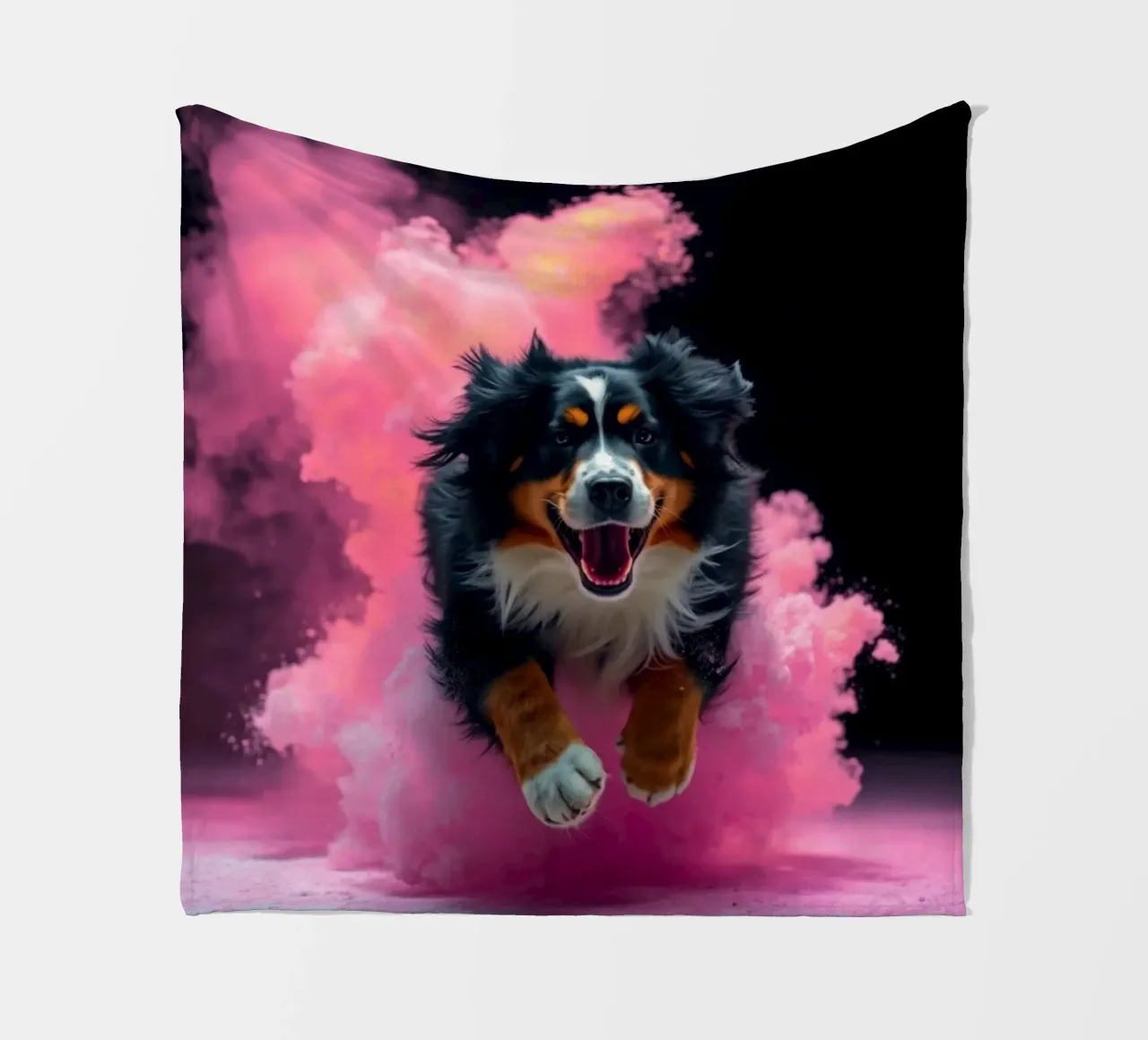 The colorful Bernese Mountain Dog #181 fleece blanket by Yumis.Beargang.and.Me