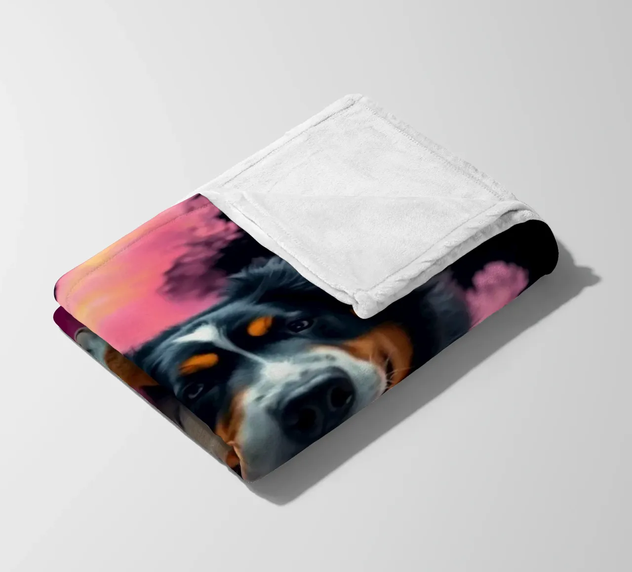 The colorful Bernese Mountain Dog #181 fleece blanket by Yumis.Beargang.and.Me