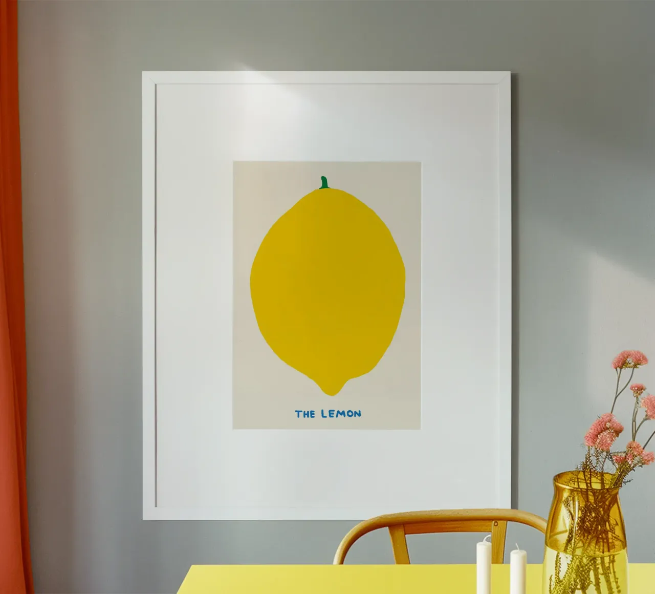 Die Zitrone - Kühnes minimalistisches Obst Hahnemühle von Attaboy Dsgn
