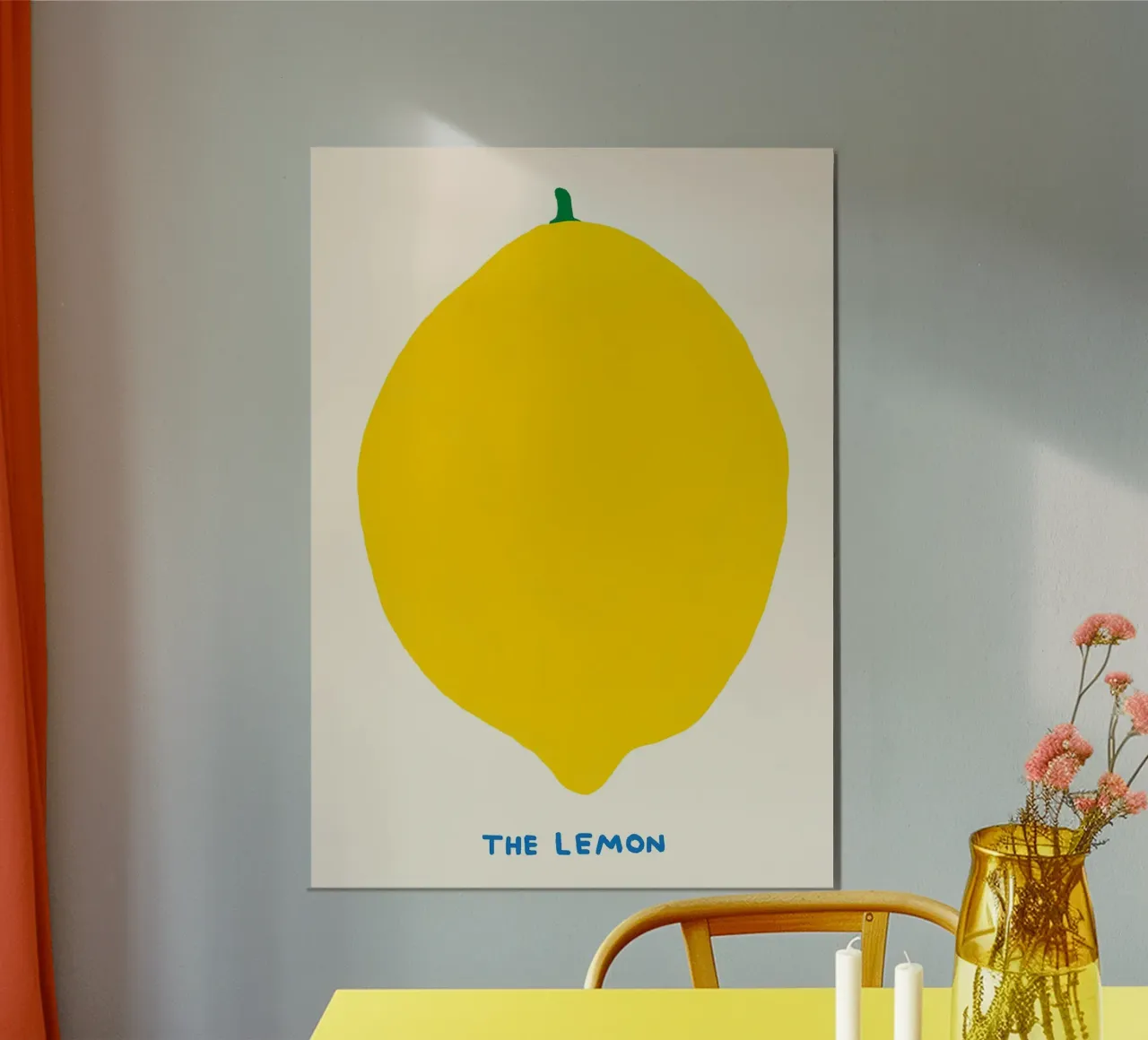 Die Zitrone - Kühnes minimalistisches Obst Hahnemühle von Attaboy Dsgn