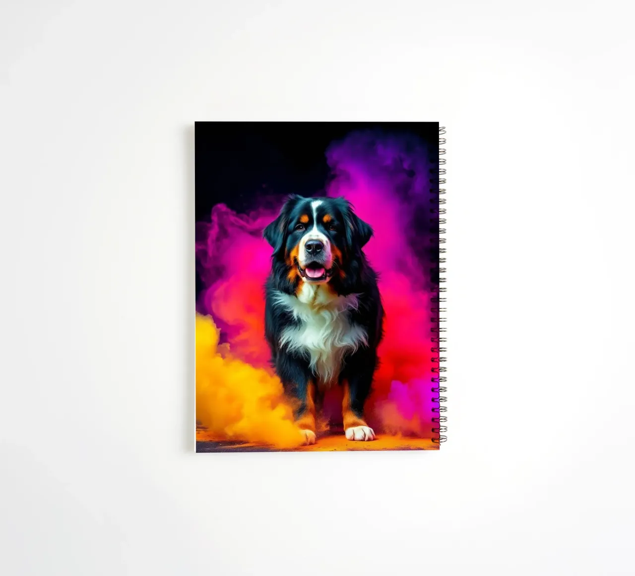 The colorful Bernese Mountain Dog #182 spiral notebook by Yumis.Beargang.and.Me