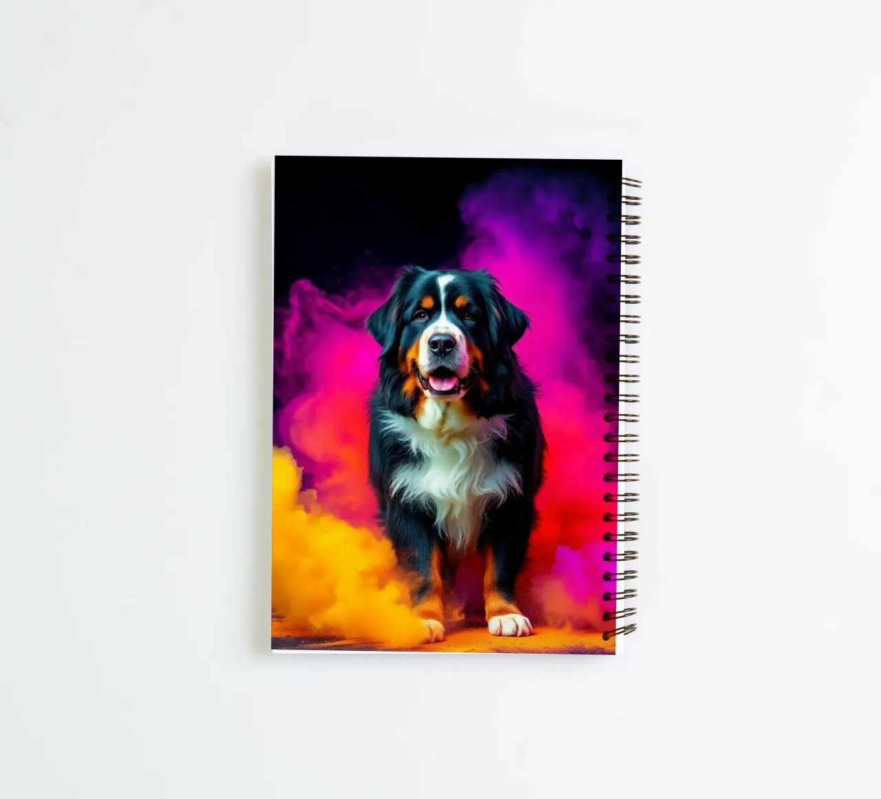 The colorful Bernese Mountain Dog #182 spiral notebook by Yumis.Beargang.and.Me