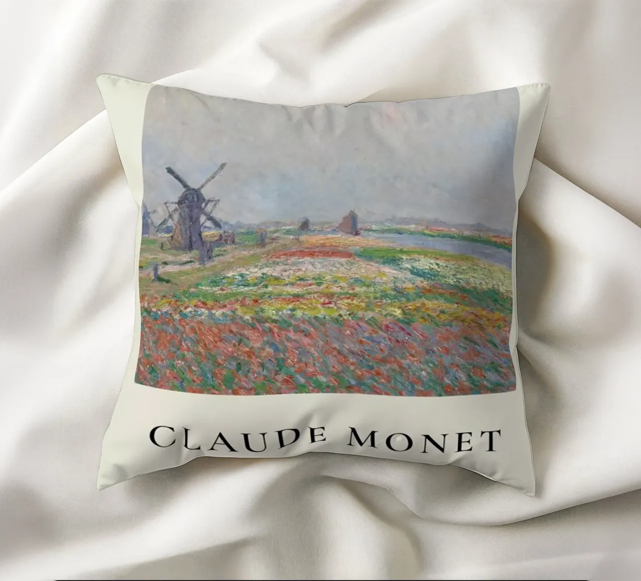 Monet - Tulip Fields near The Hague cuscino da ARTOTHEK