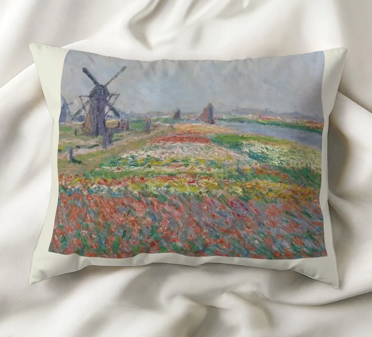 Monet - Tulip Fields near The Hague cuscino da ARTOTHEK