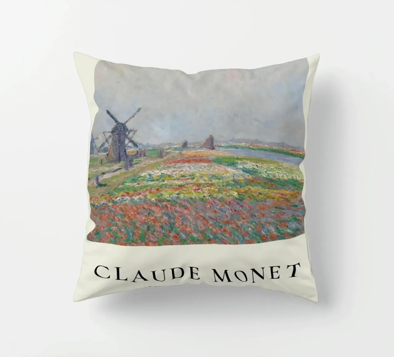 Monet - Tulip Fields near The Hague cuscino da ARTOTHEK