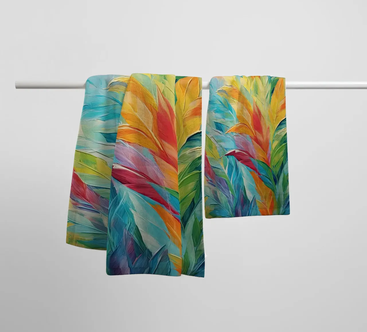Foglie di giungla colorate asciugamano da bagno da Imagine