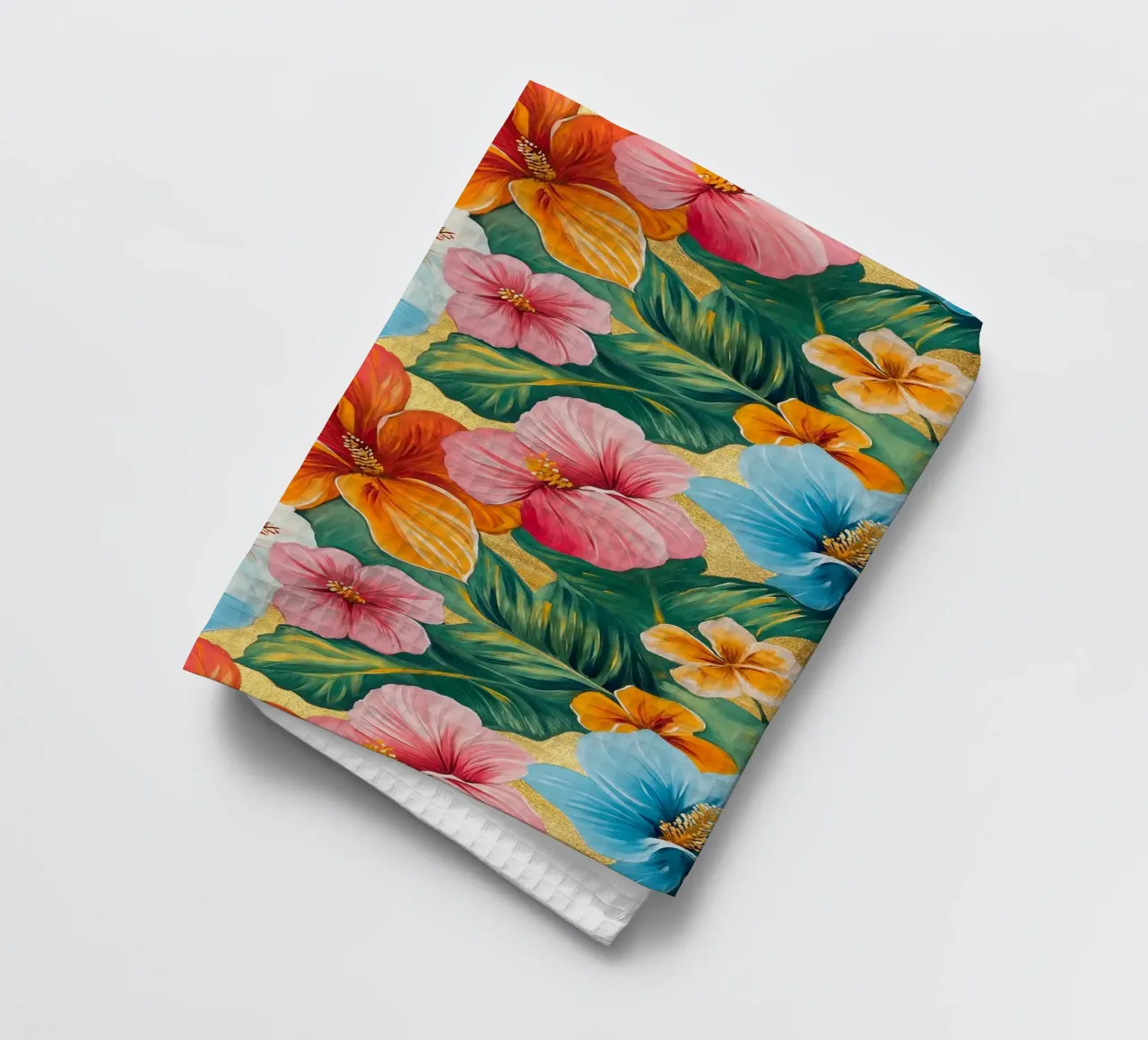 Fleur hawaïenne dorée torchon de Botanical Pattern House