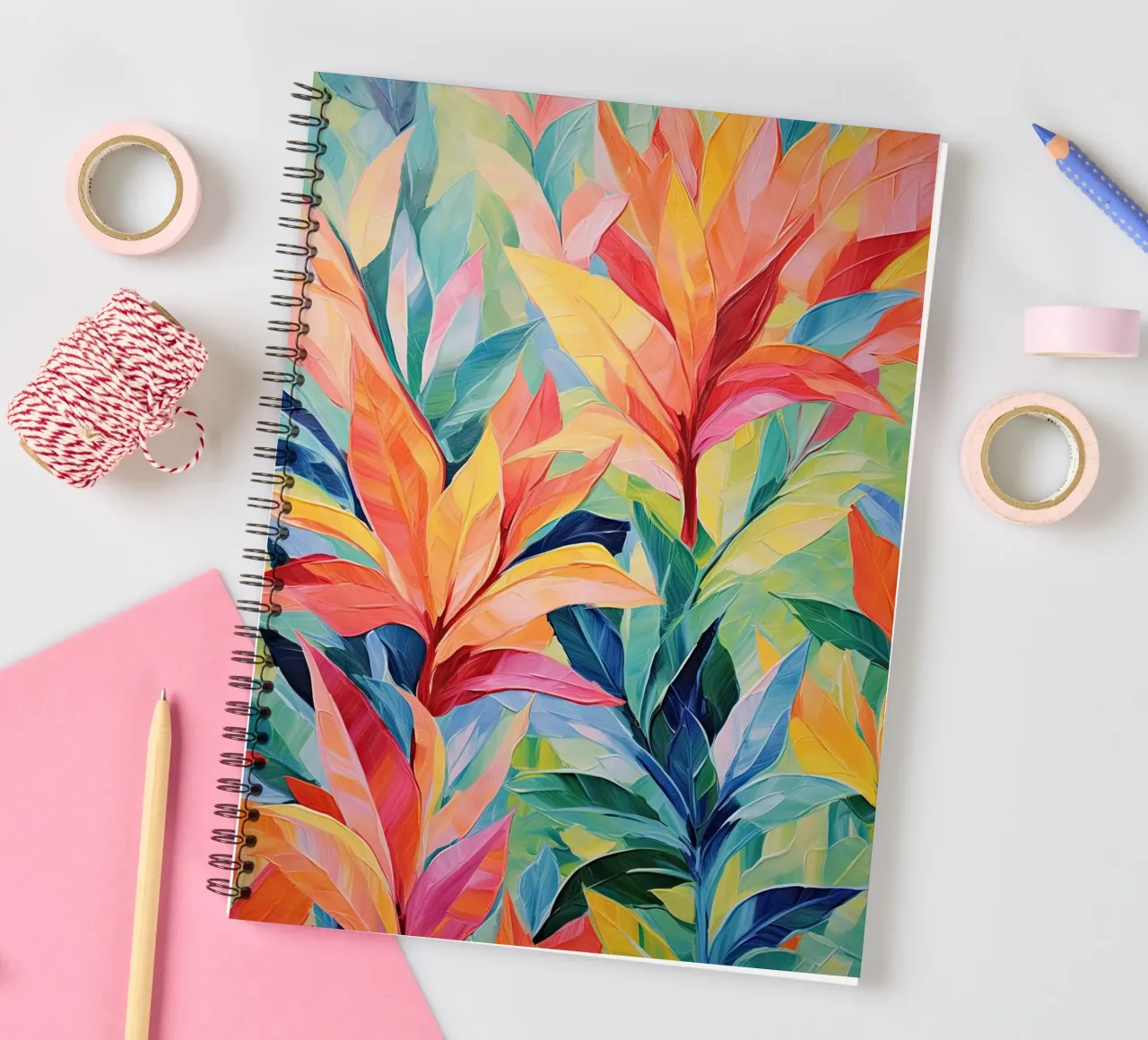 Colourful botanical spiral notebook by Imagine