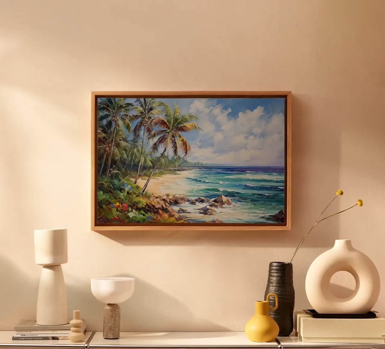 Spiaggia tropicale tela con Cornice a cassetta da Imagine
