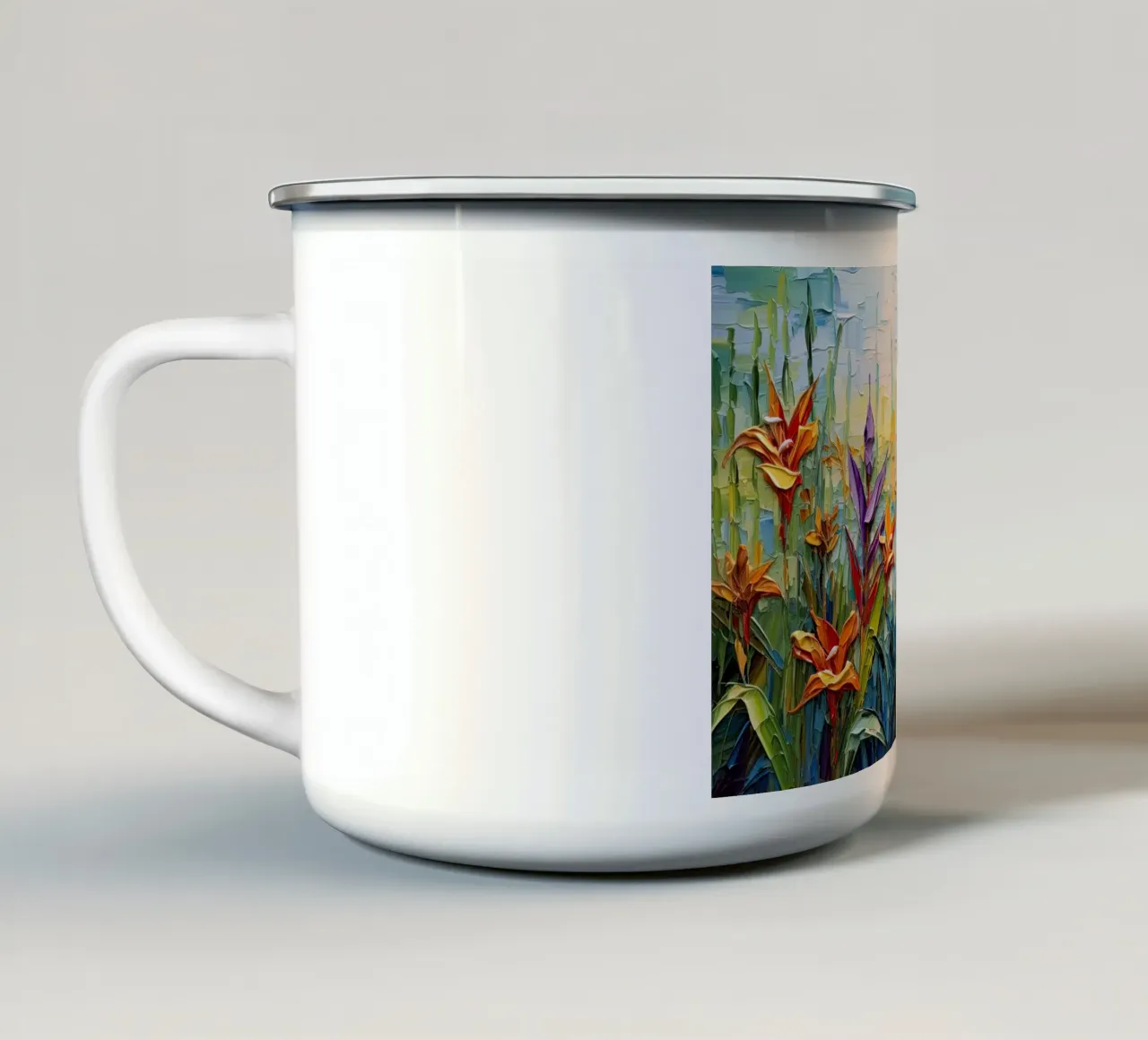 Fiori colorati tazza in smalto da Imagine