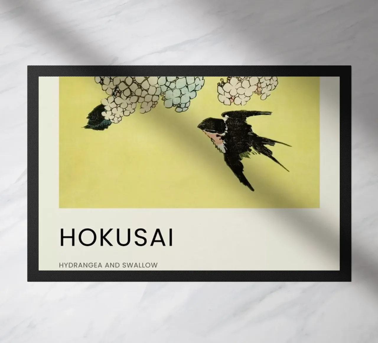 Hokusai - Hydrangea and Swallow zerbino da Vintage by JUNIQE