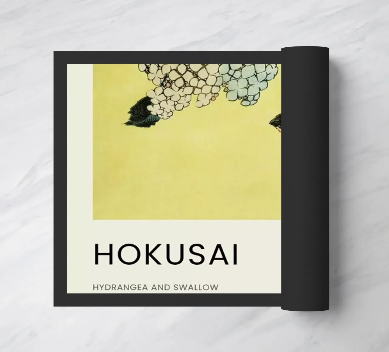 Hokusai - Hydrangea and Swallow zerbino da Vintage by JUNIQE