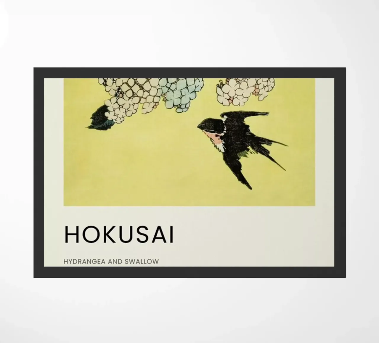 Hokusai - Hydrangea and Swallow zerbino da Vintage by JUNIQE