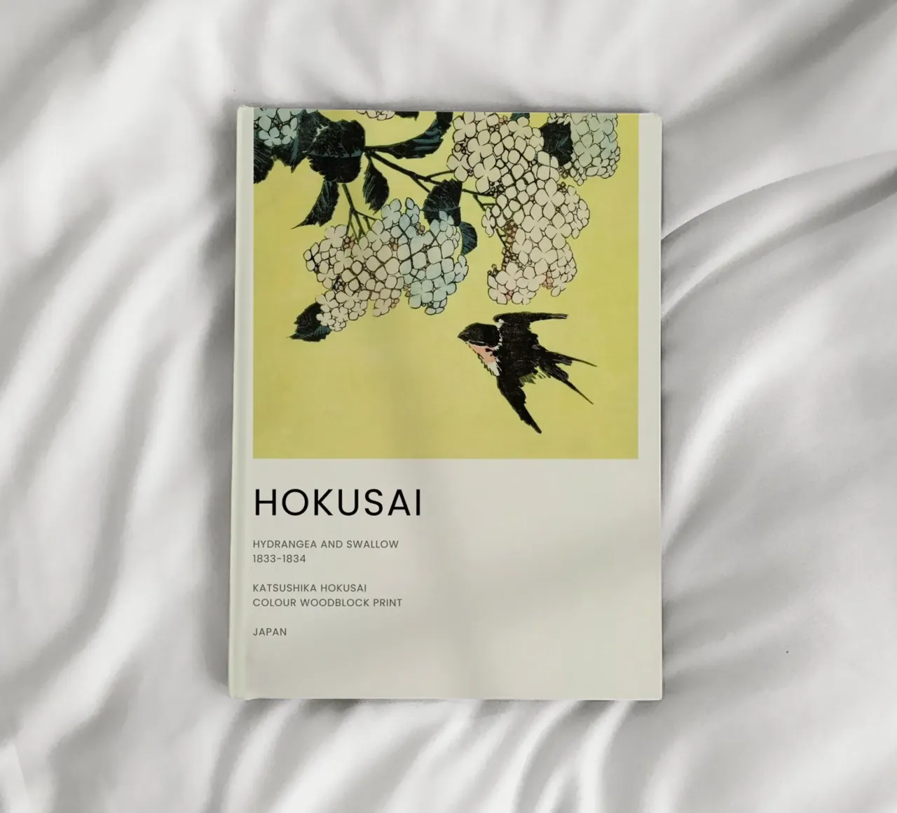 Hokusai - Hydrangea and Swallow notebook by Vintage by JUNIQE
