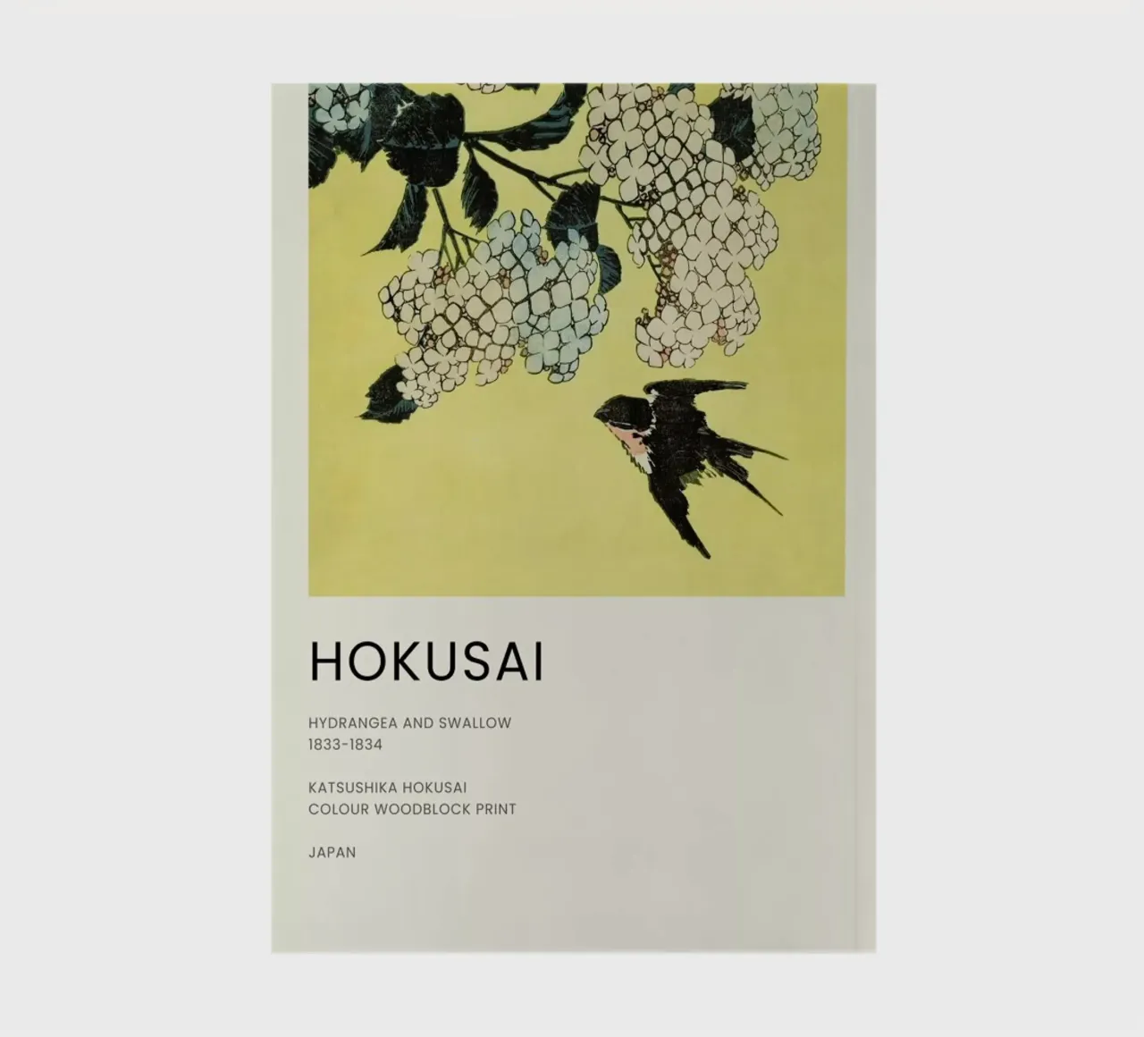Hokusai - Hydrangea and Swallow notebook by Vintage by JUNIQE