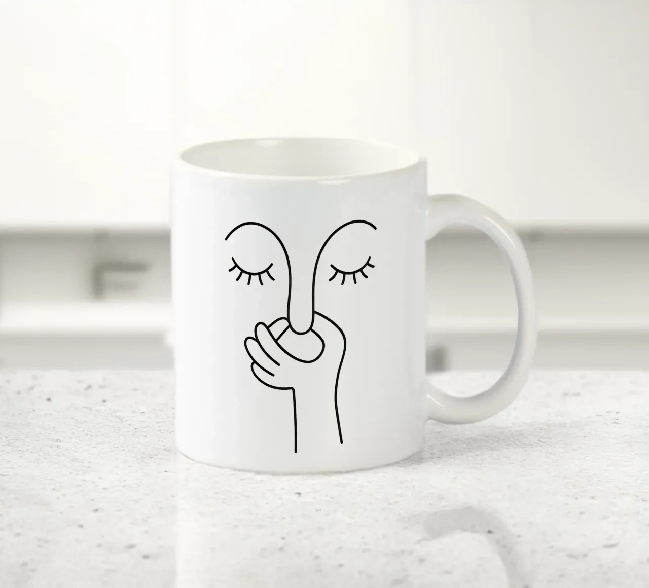 Cattivo odore di gabinetto - Line Art minimale tazza in ceramica da Attaboy Dsgn
