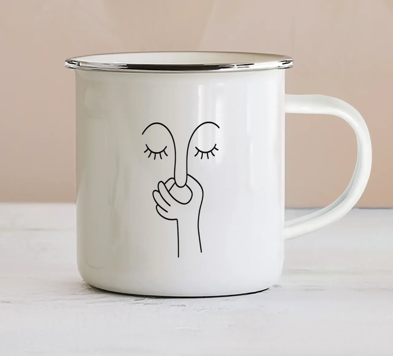 Cattivo odore di gabinetto - Line Art minimale tazza in smalto da Attaboy Dsgn