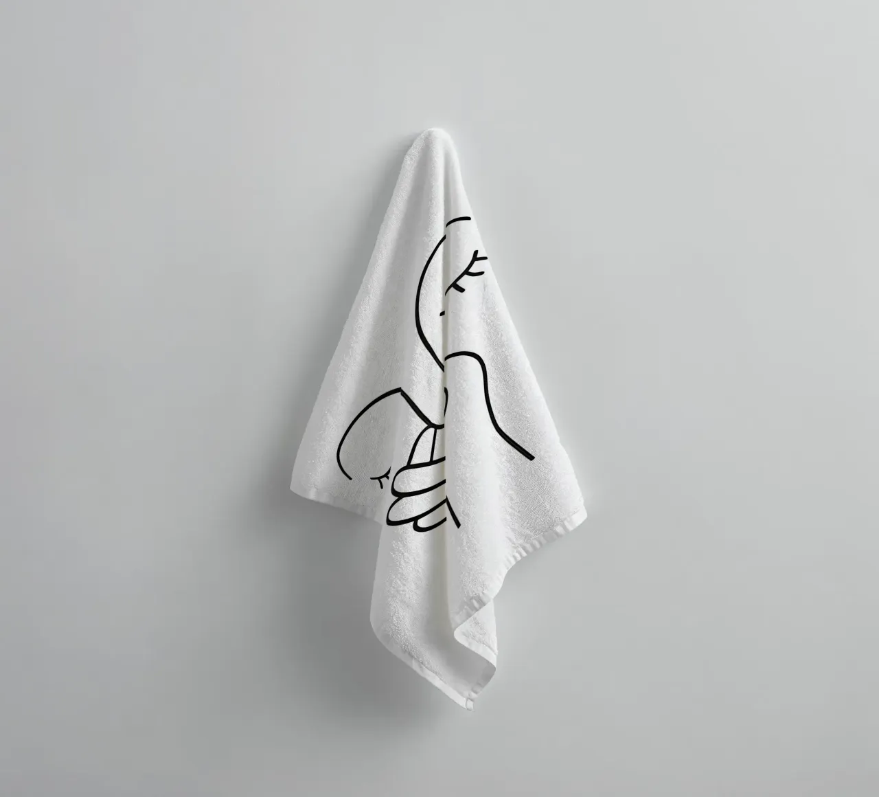 Cattivo odore di gabinetto - Line Art minimale asciugamano da bagno da Attaboy Dsgn