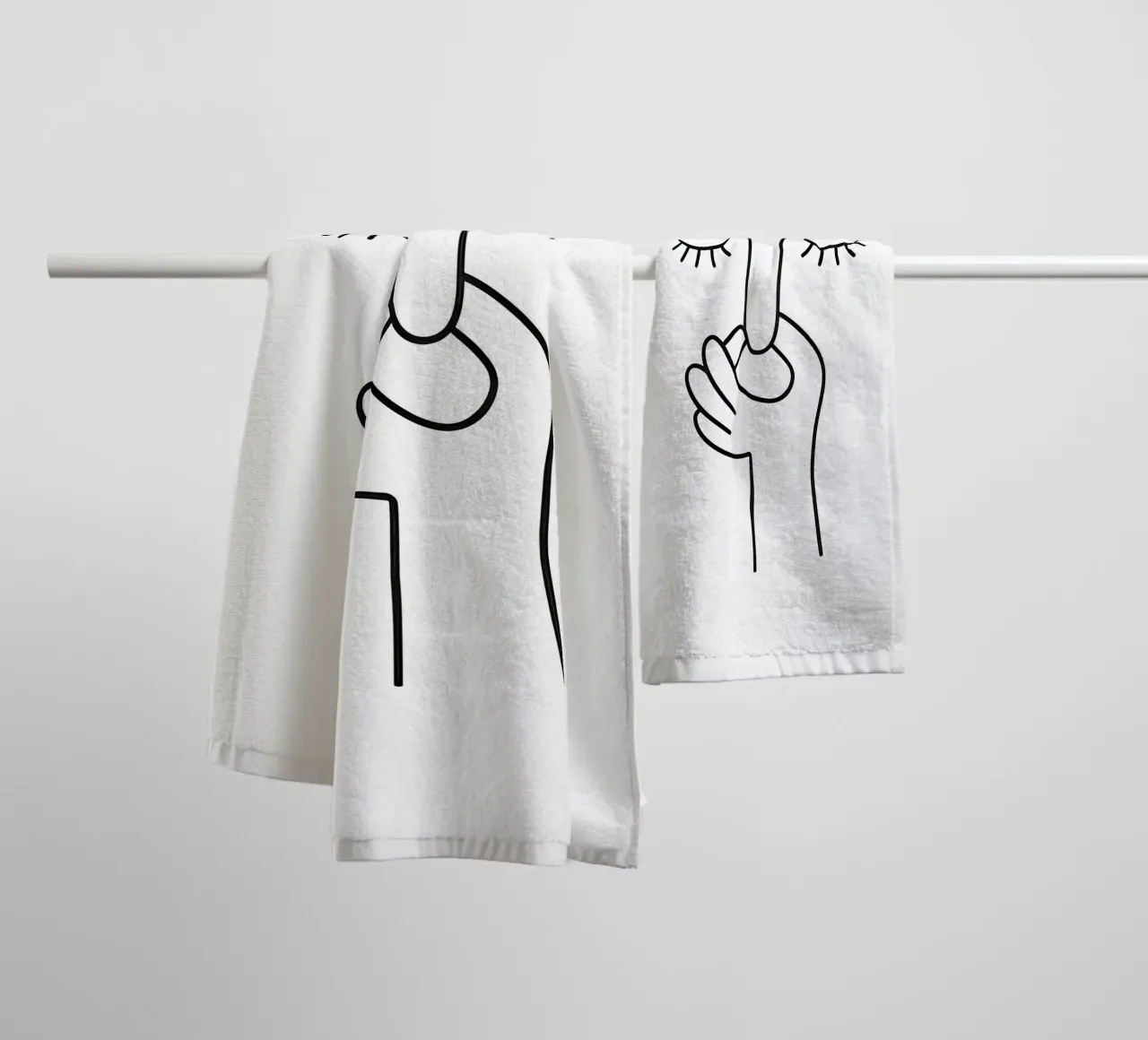 Cattivo odore di gabinetto - Line Art minimale asciugamano da bagno da Attaboy Dsgn