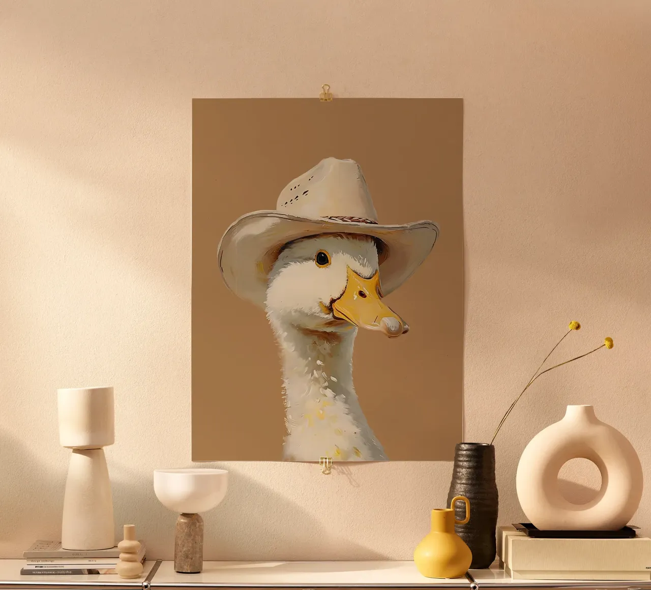 Cowboy Eend poster van Attaboy Dsgn