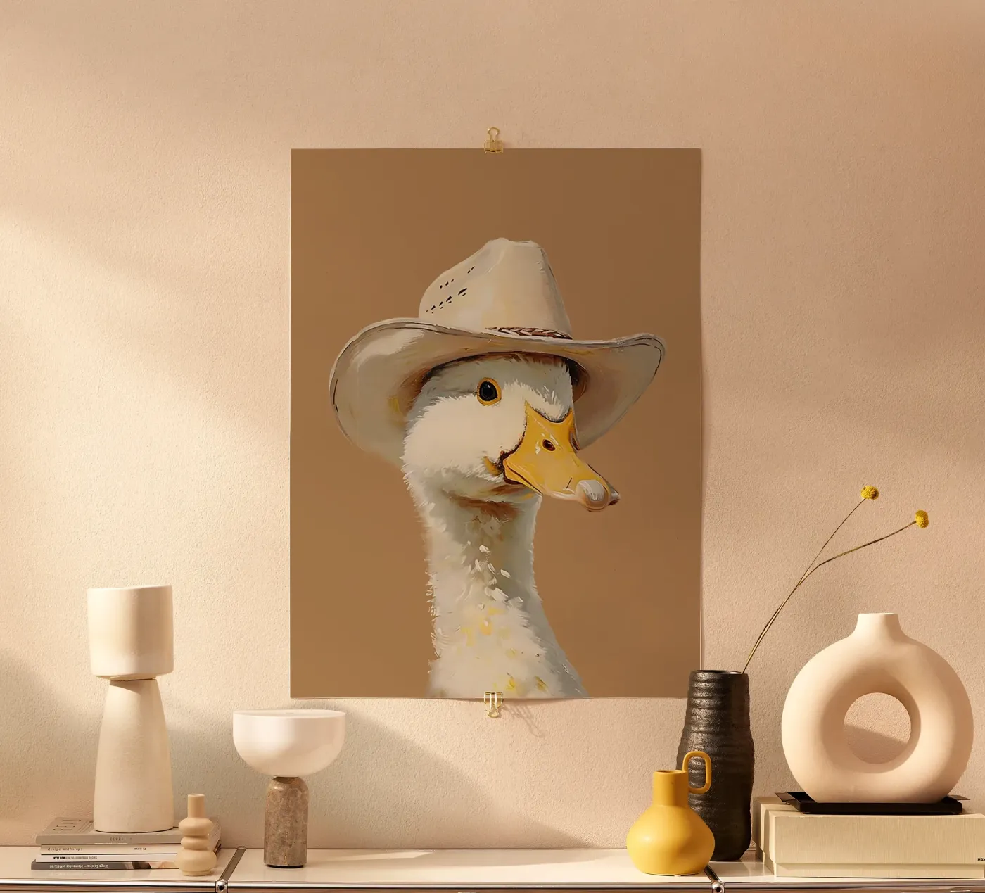 Cowboy Duck poster van Attaboy Dsgn
