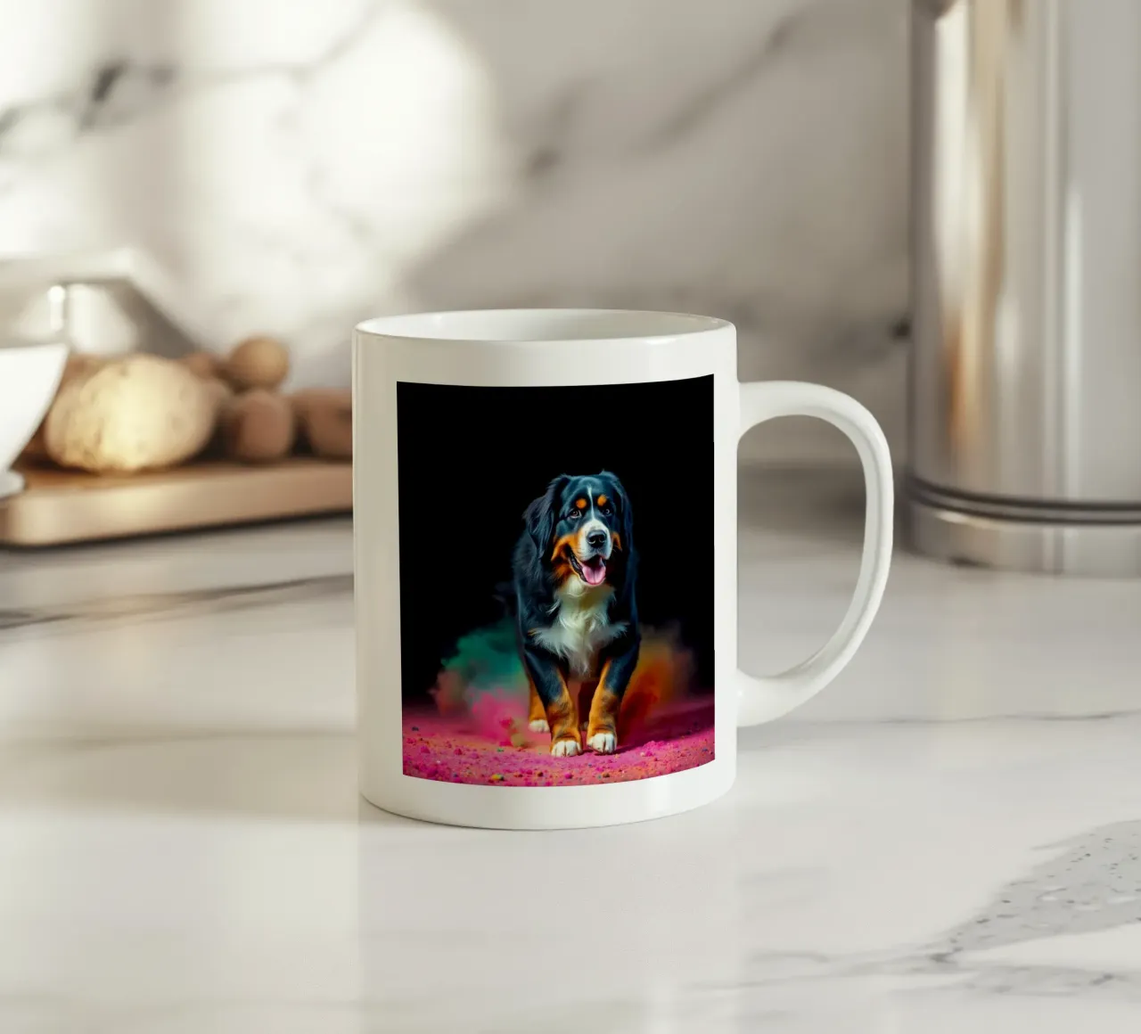Le bouvier bernois coloré #184 mug en céramique de Yumis.Beargang.and.Me