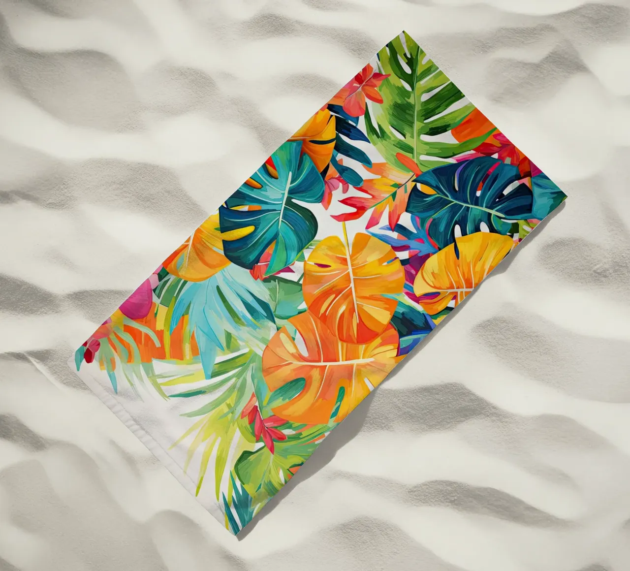 Jungle leaves beach towel by Imagine