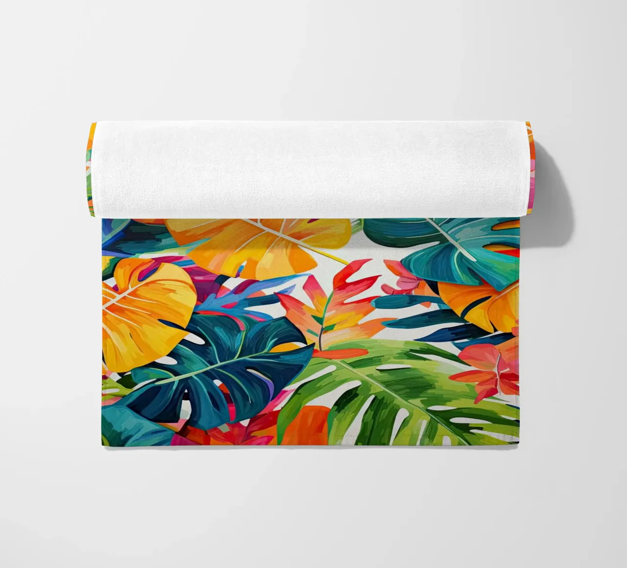 Jungle leaves beach towel by Imagine