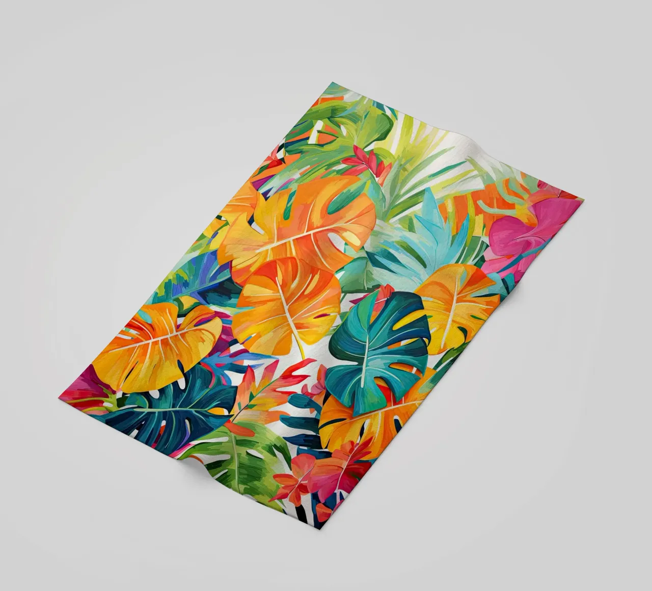 Jungle leaves beach towel by Imagine