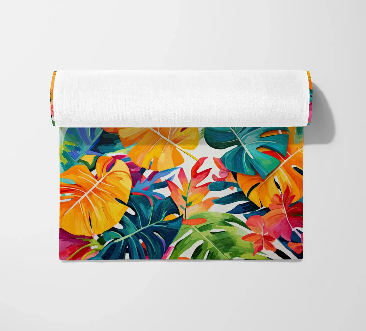 Jungle leaves beach towel by Imagine