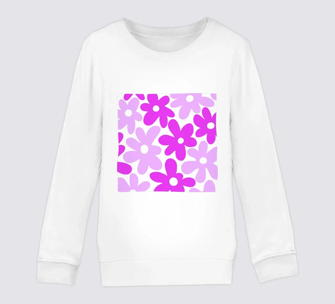 Minimalist Flower Power in Fuchsia & Lavender kids sweatshirt by Happy Littles