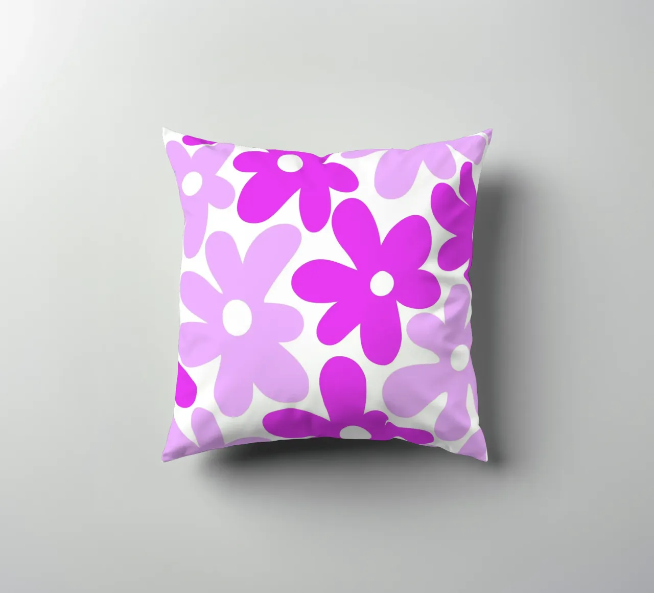 Minimalist Flower Power in Fuchsia & Lavender decorative cushion by Happy Littles