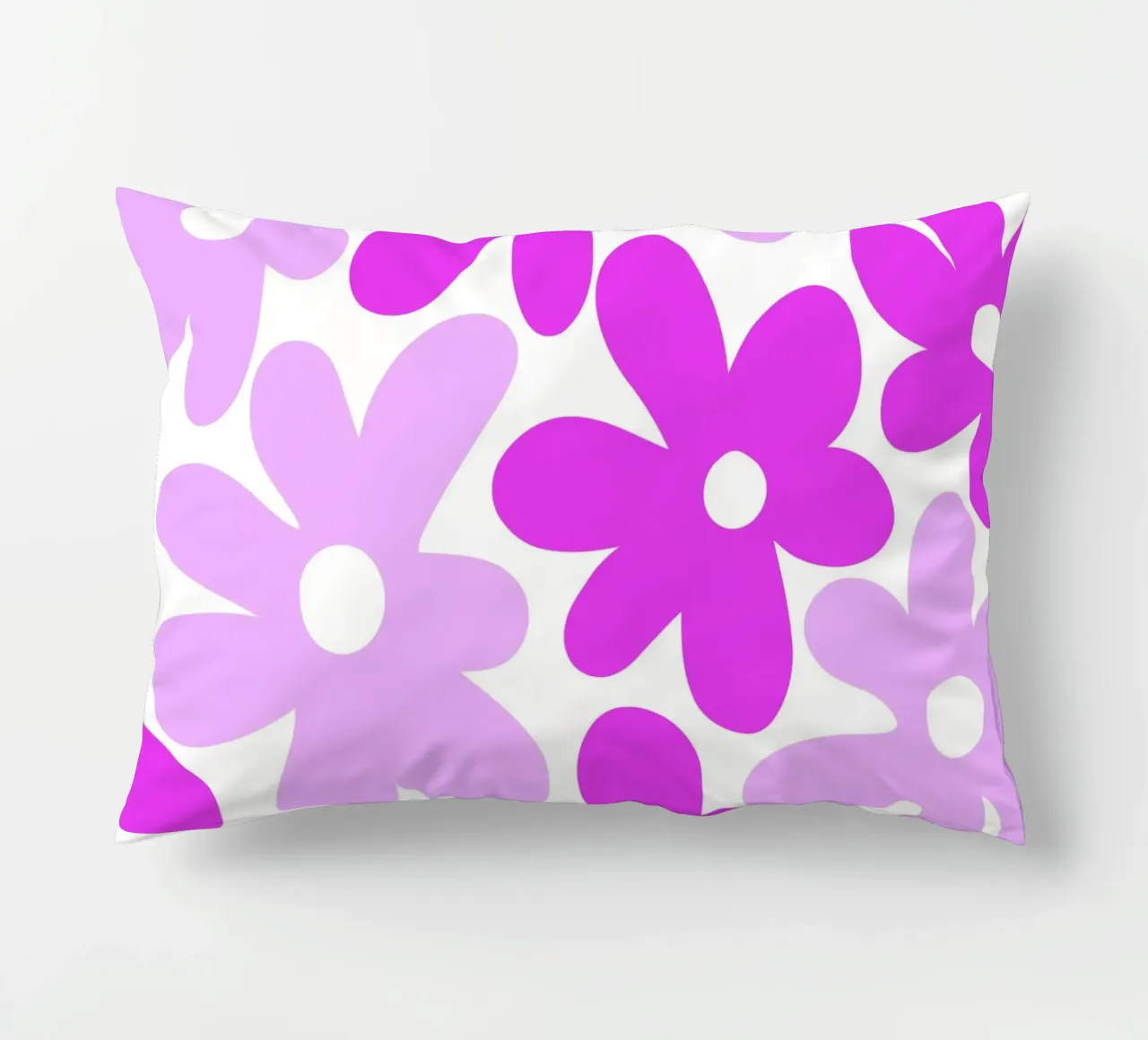 Minimalist Flower Power in Fuchsia & Lavender decorative cushion by Happy Littles