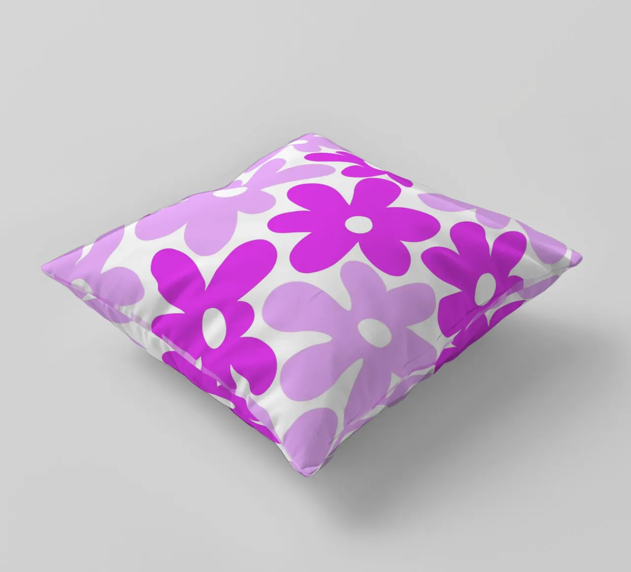 Minimalist Flower Power in Fuchsia & Lavender decorative cushion by Happy Littles