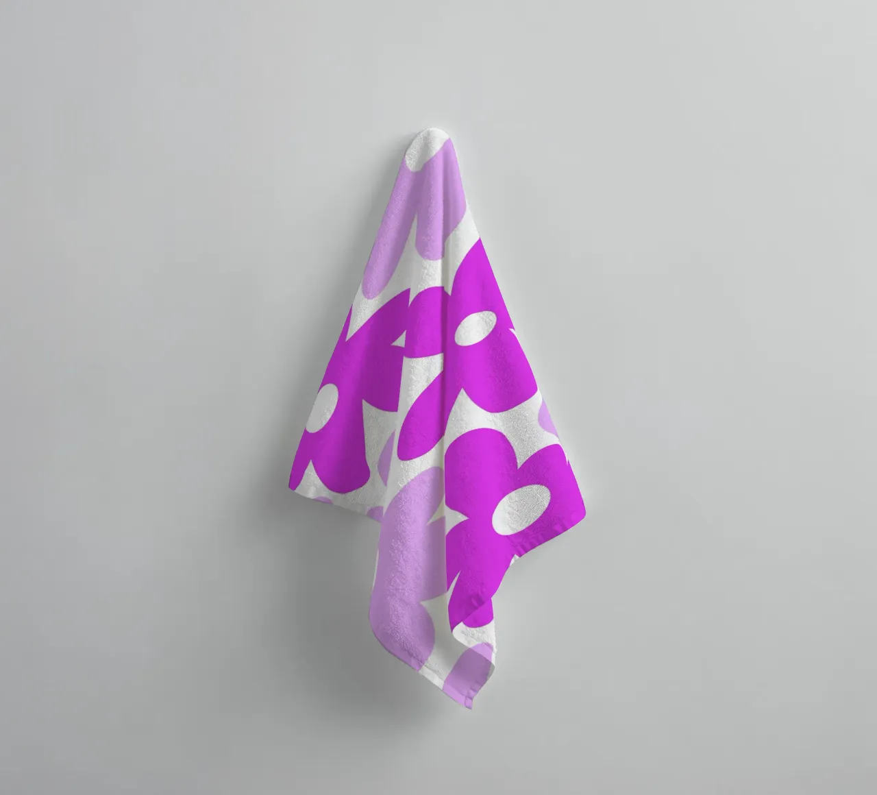Minimalist Flower Power in Fuchsia & Lavender towel by Happy Littles