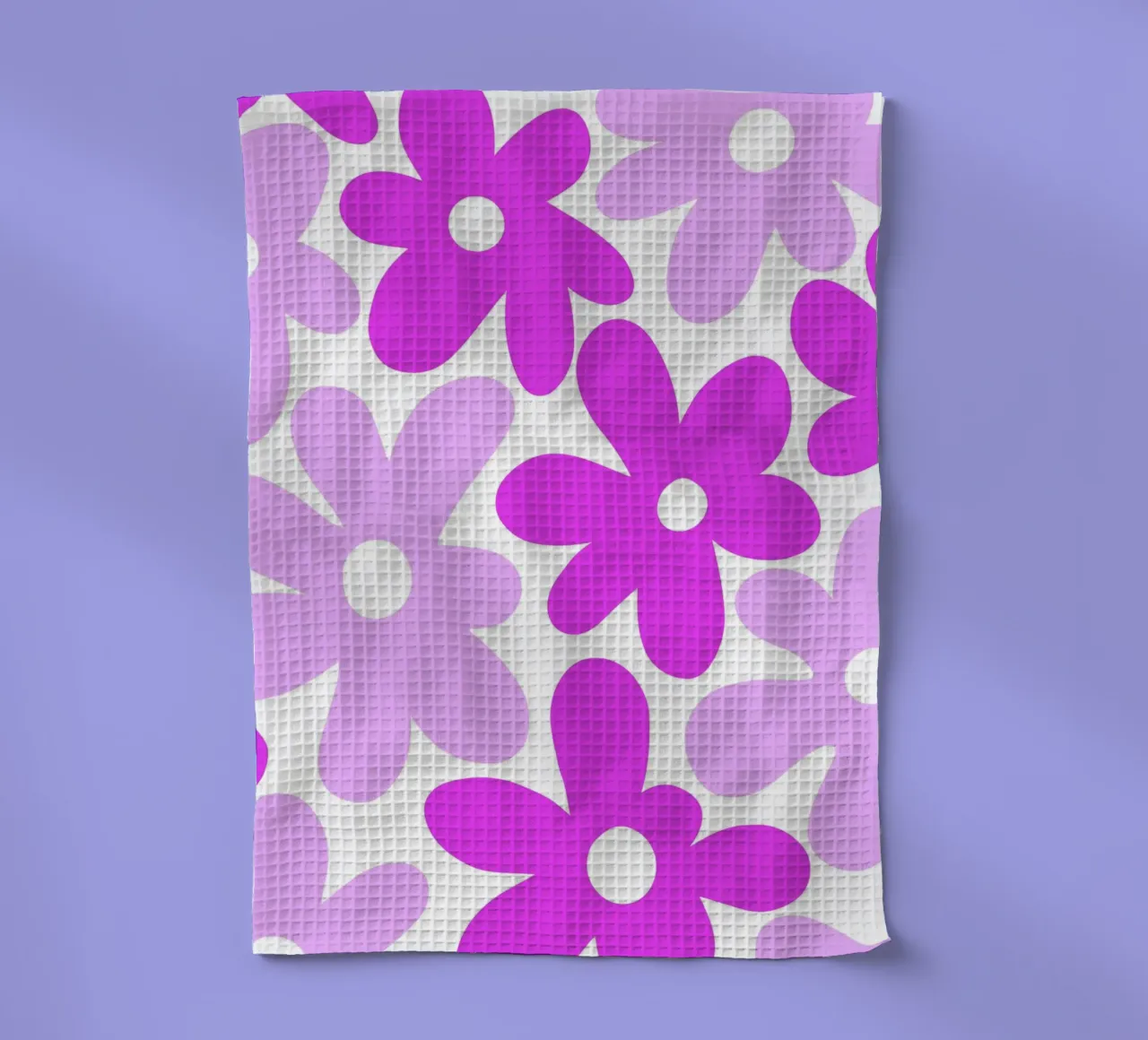 Minimalist Flower Power in Fuchsia & Lavender tea towel by Happy Littles