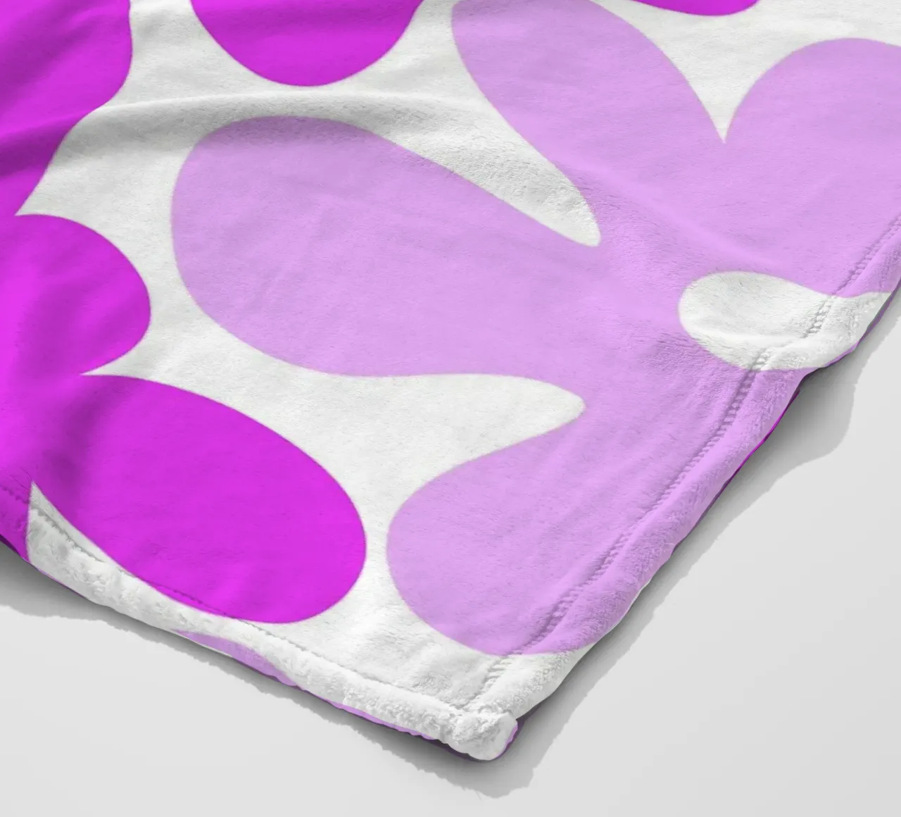 Minimalist Flower Power in Fuchsia & Lavender fleece blanket by Happy Littles