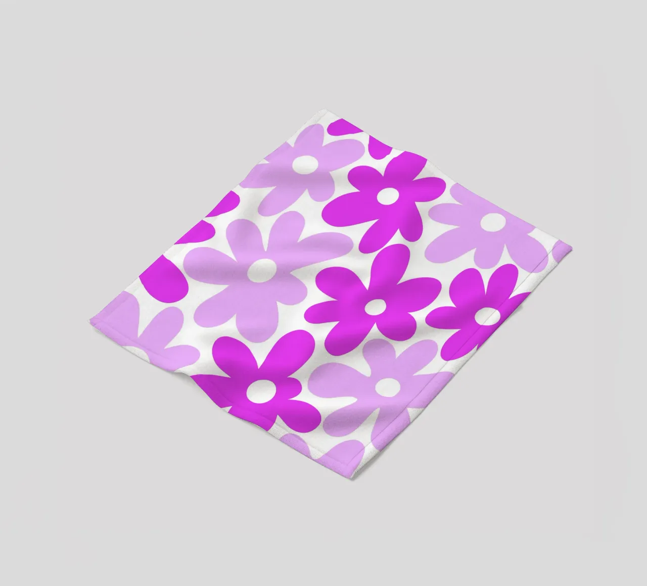 Minimalist Flower Power in Fuchsia & Lavender fleece blanket by Happy Littles