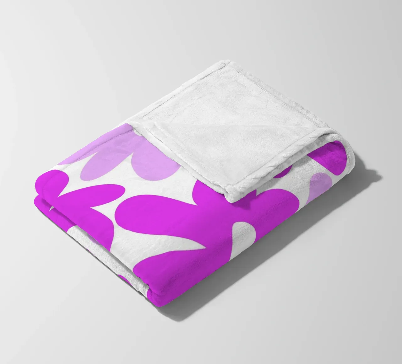 Minimalist Flower Power in Fuchsia & Lavender fleece blanket by Happy Littles