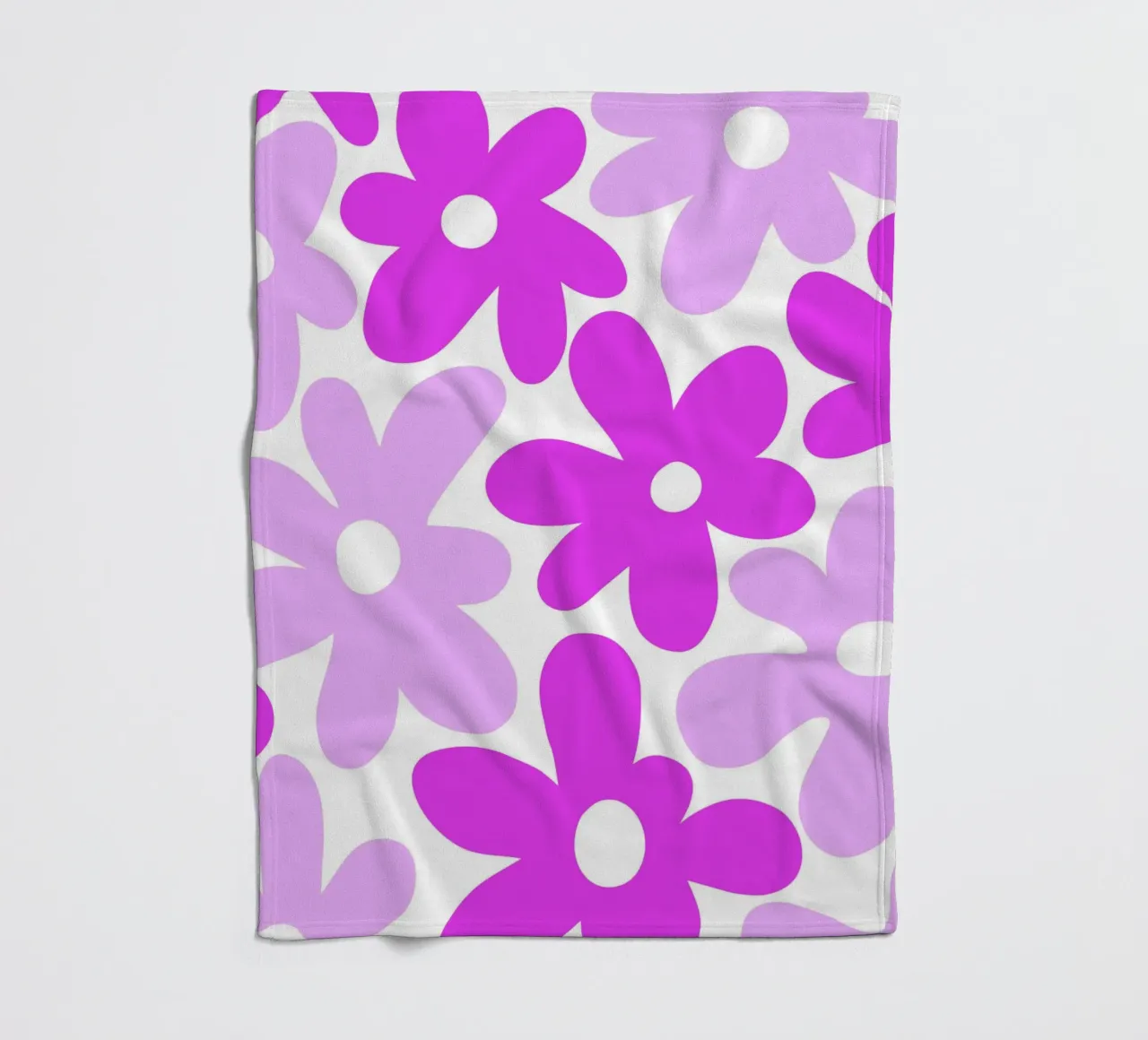 Minimalist Flower Power in Fuchsia & Lavender fleece blanket by Happy Littles