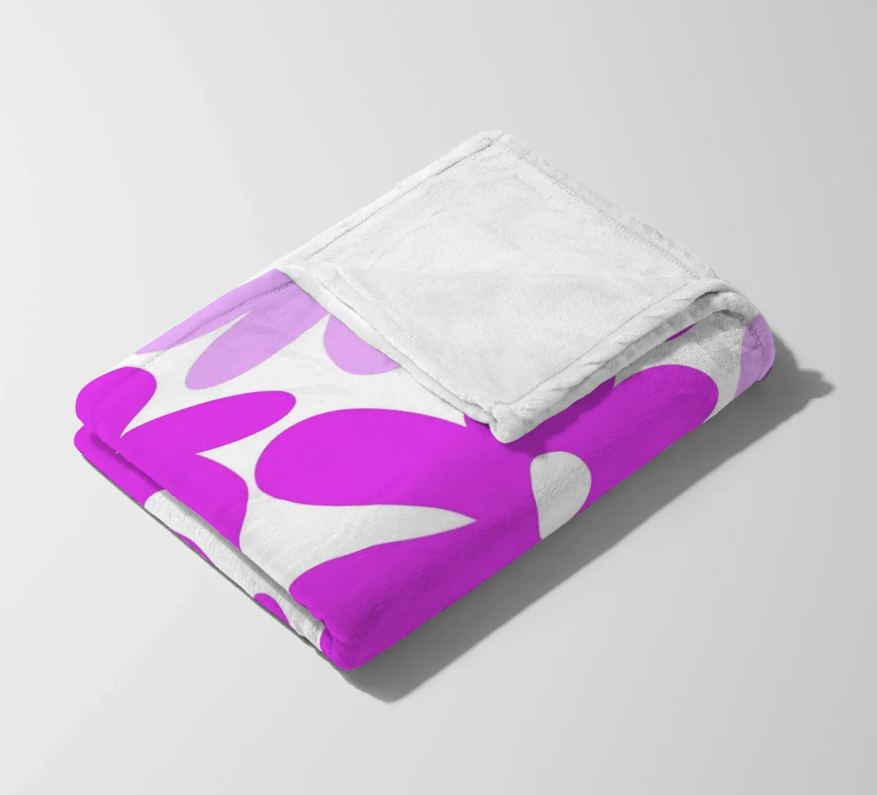 Minimalist Flower Power in Fuchsia & Lavender fleece blanket by Happy Littles