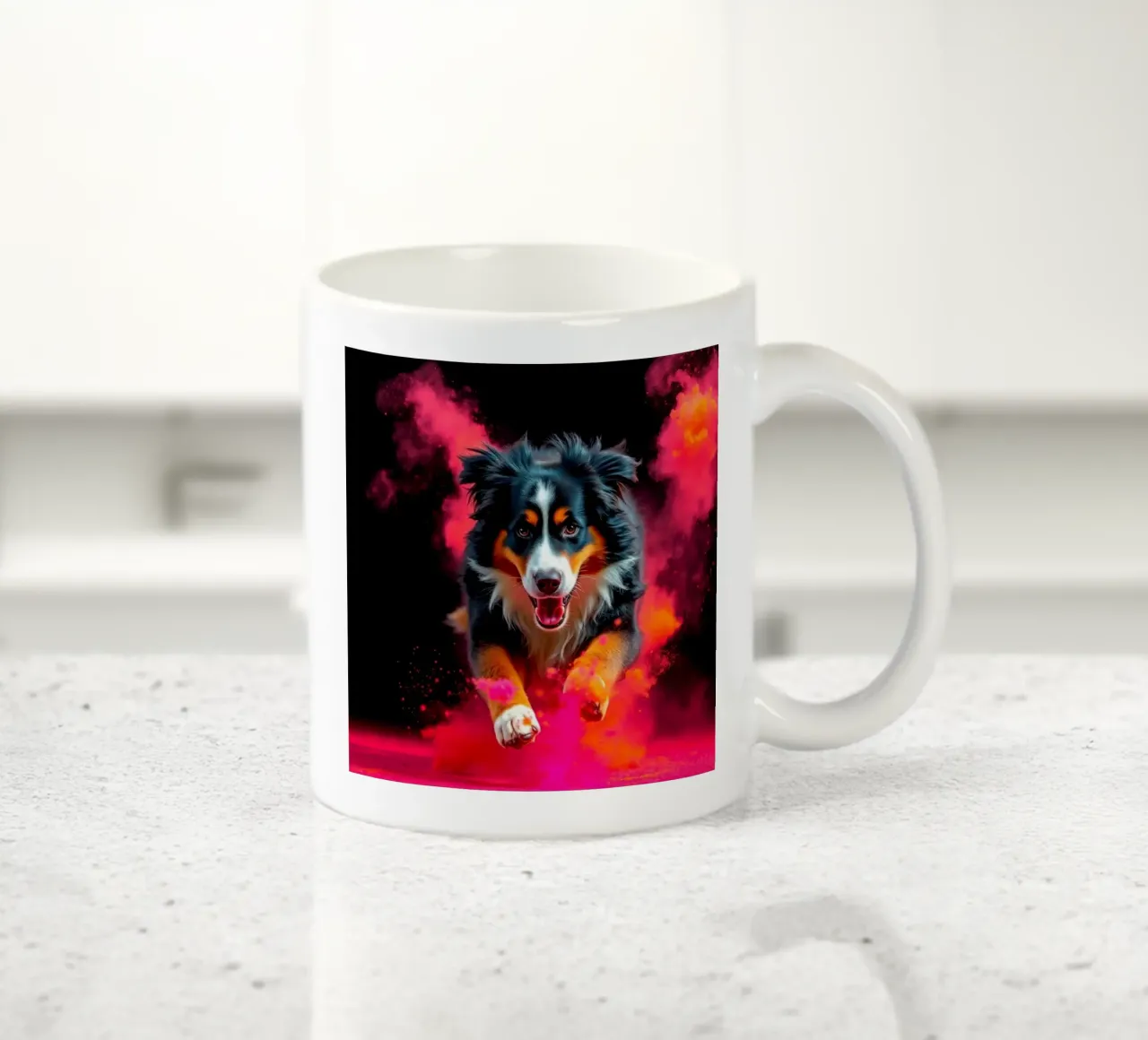 The colorful Bernese Mountain Dog #185 ceramic mug by Yumis.Beargang.and.Me