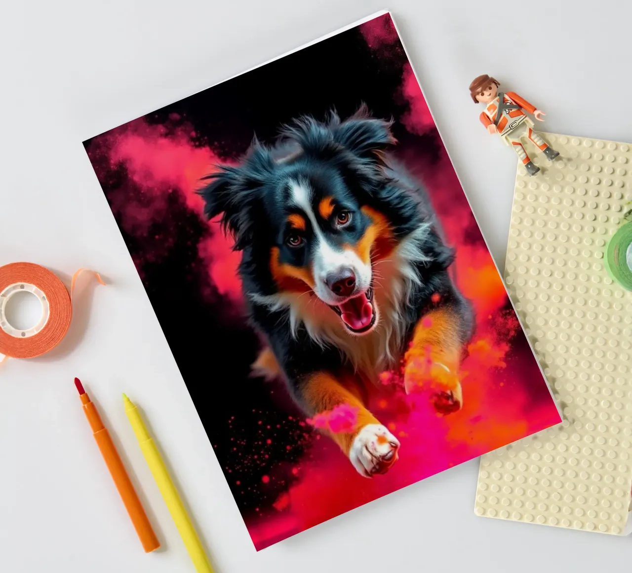 The colorful Bernese Mountain Dog #185 notebook by Yumis.Beargang.and.Me