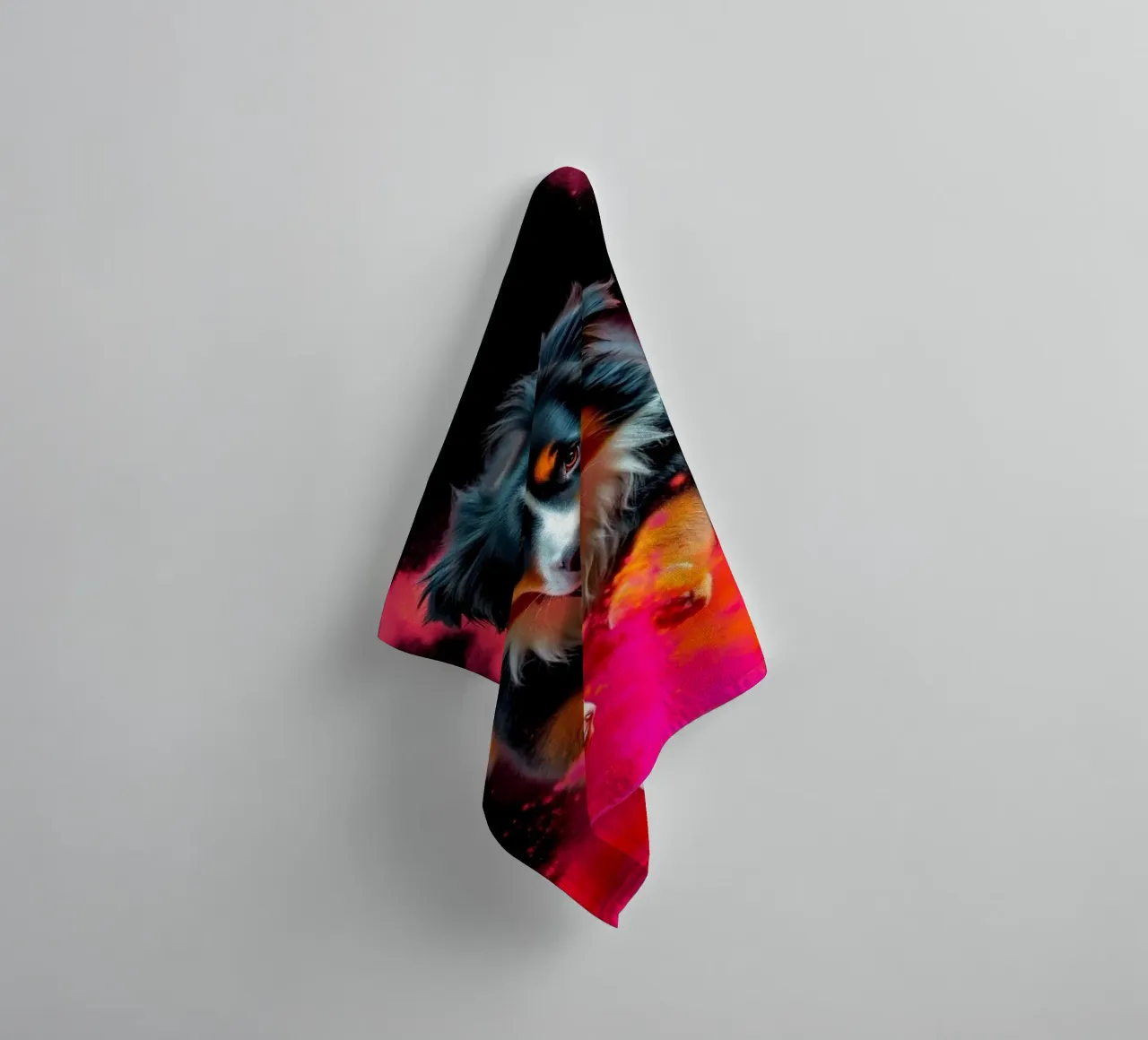 The colorful Bernese Mountain Dog #185 towel by Yumis.Beargang.and.Me